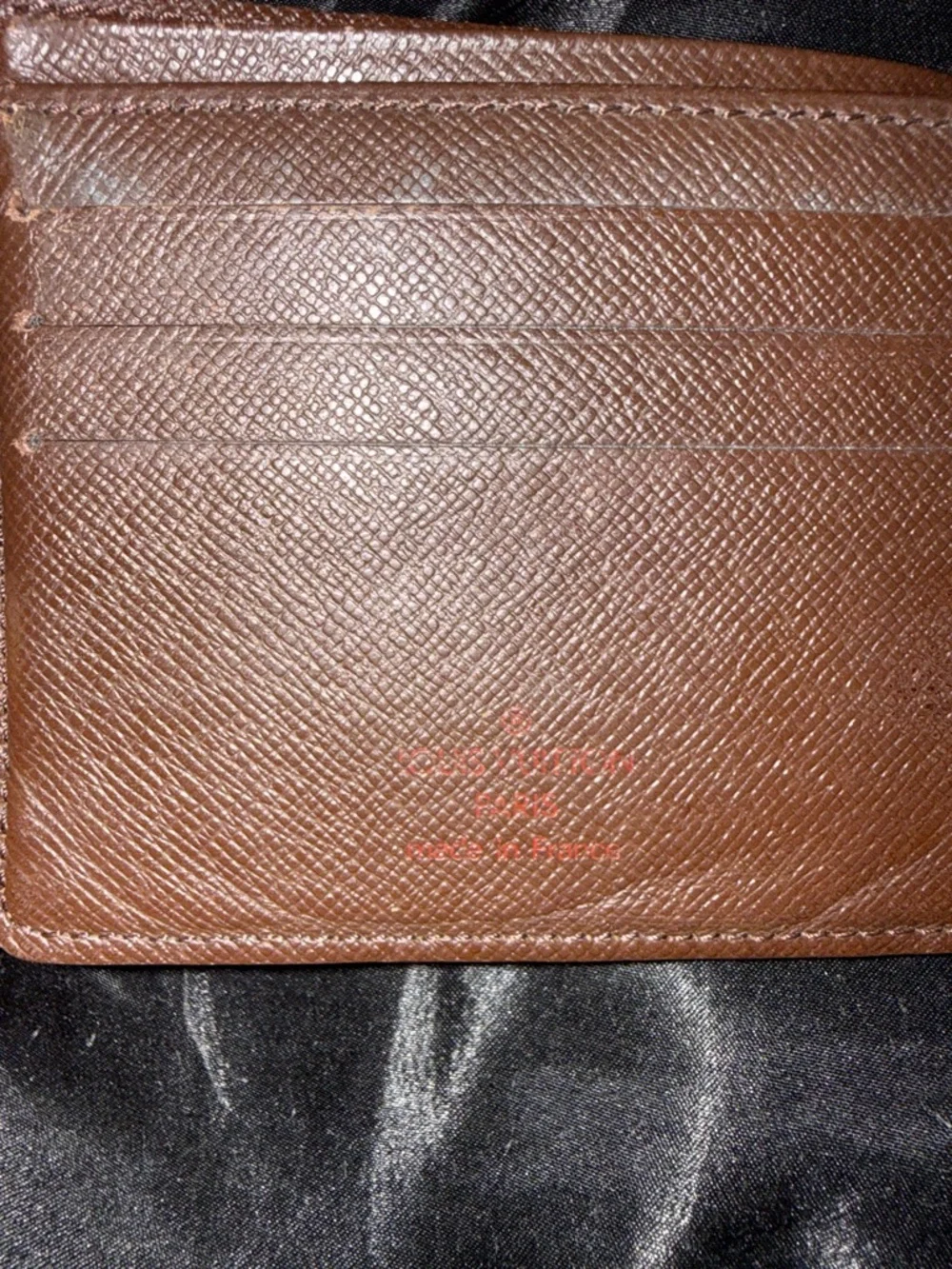 Authentic Louis Vuitton Brown Damier Checkered Bi-Fold Wallet